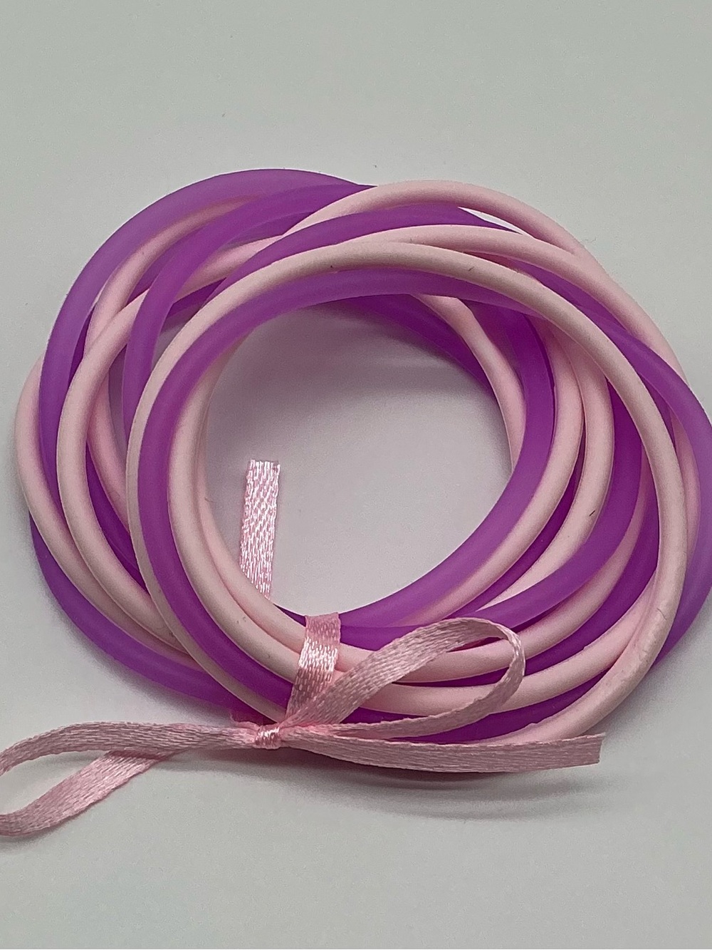 Set of 12 Pastel Purple and Pastel Pink Jelly Bracelets